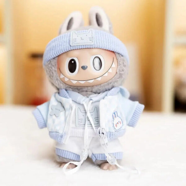 Labubu Clothes Handmade Baby Blue Cosy outfit with Accessories 1