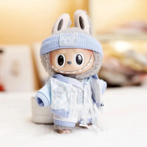 Labubu Clothes Handmade Baby Blue Cosy outfit with Accessories 2