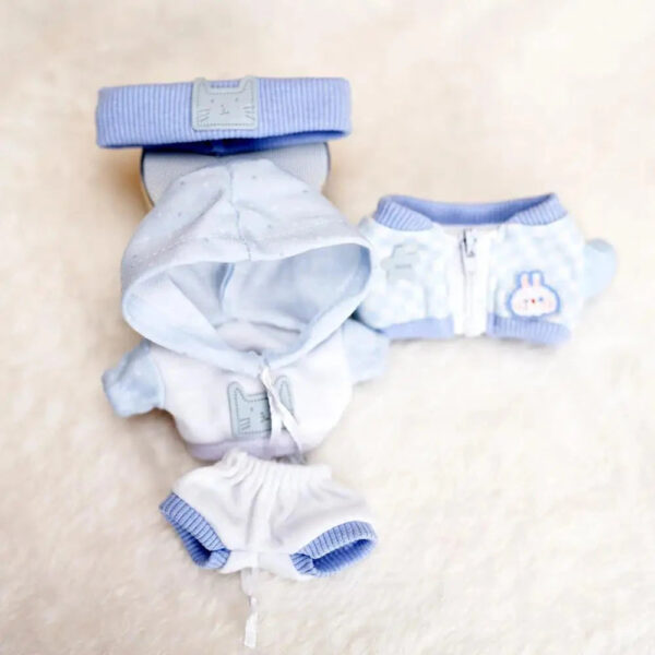 Labubu Clothes Handmade Baby Blue Cosy outfit with Accessories 3