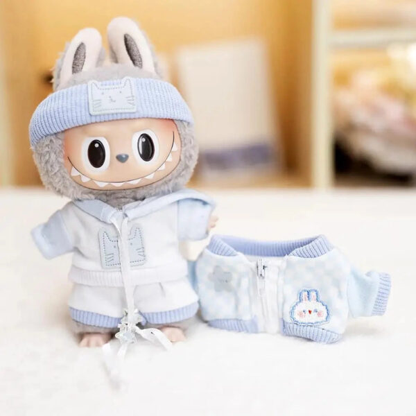 Labubu Clothes Handmade Baby Blue Cosy outfit with Accessories 4