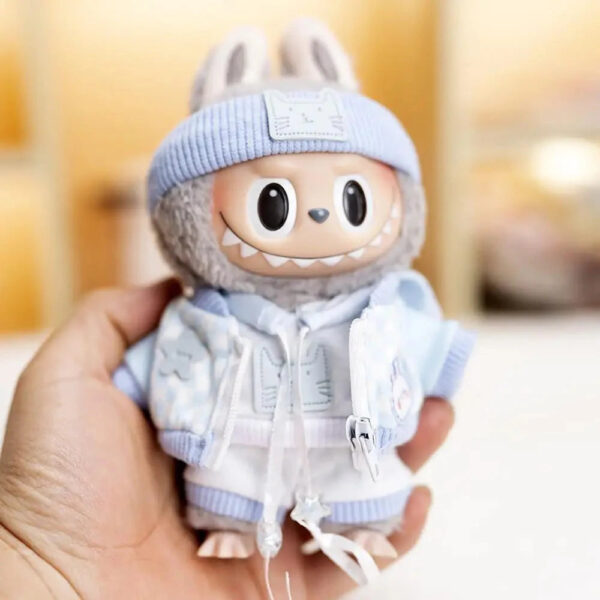 Labubu Clothes Handmade Baby Blue Cosy outfit with Accessories 6