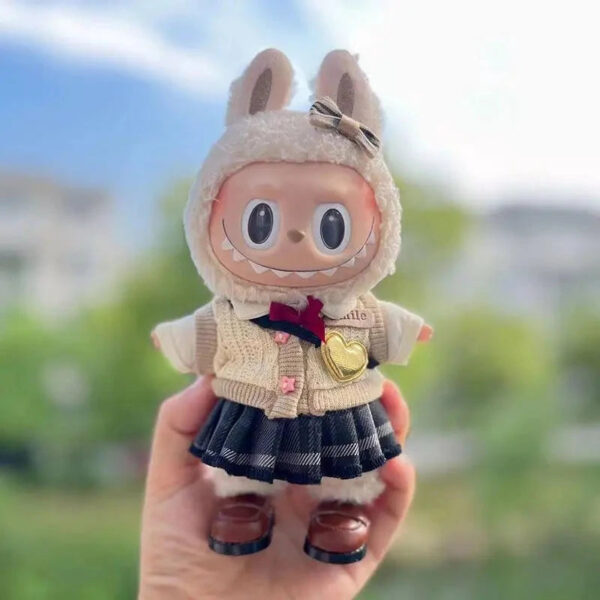 Labubu Clothes Handmade Labubu School Uniform Outfit with Accessories 3
