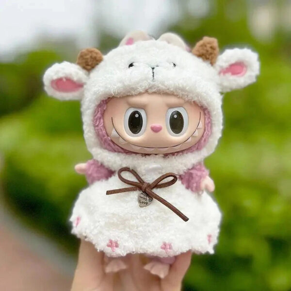 Labubu Clothes Handmade Labubu WhiteSheep Overalls Outfit 1